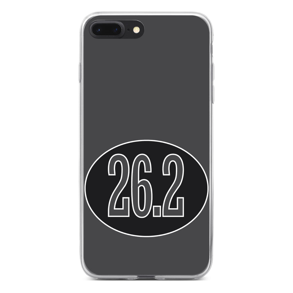 Black 26.2 Oval Marathon Run Clear Shockproof iPhone Case, view 6