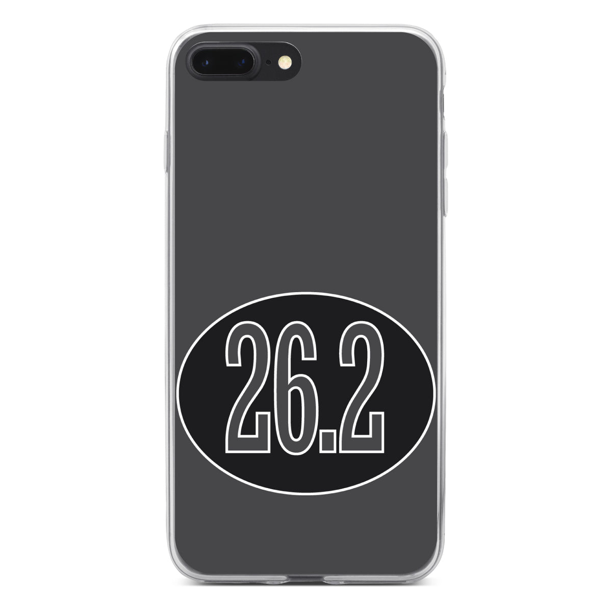 Black 26.2 Oval Marathon Run Clear Shockproof iPhone Case, view 6