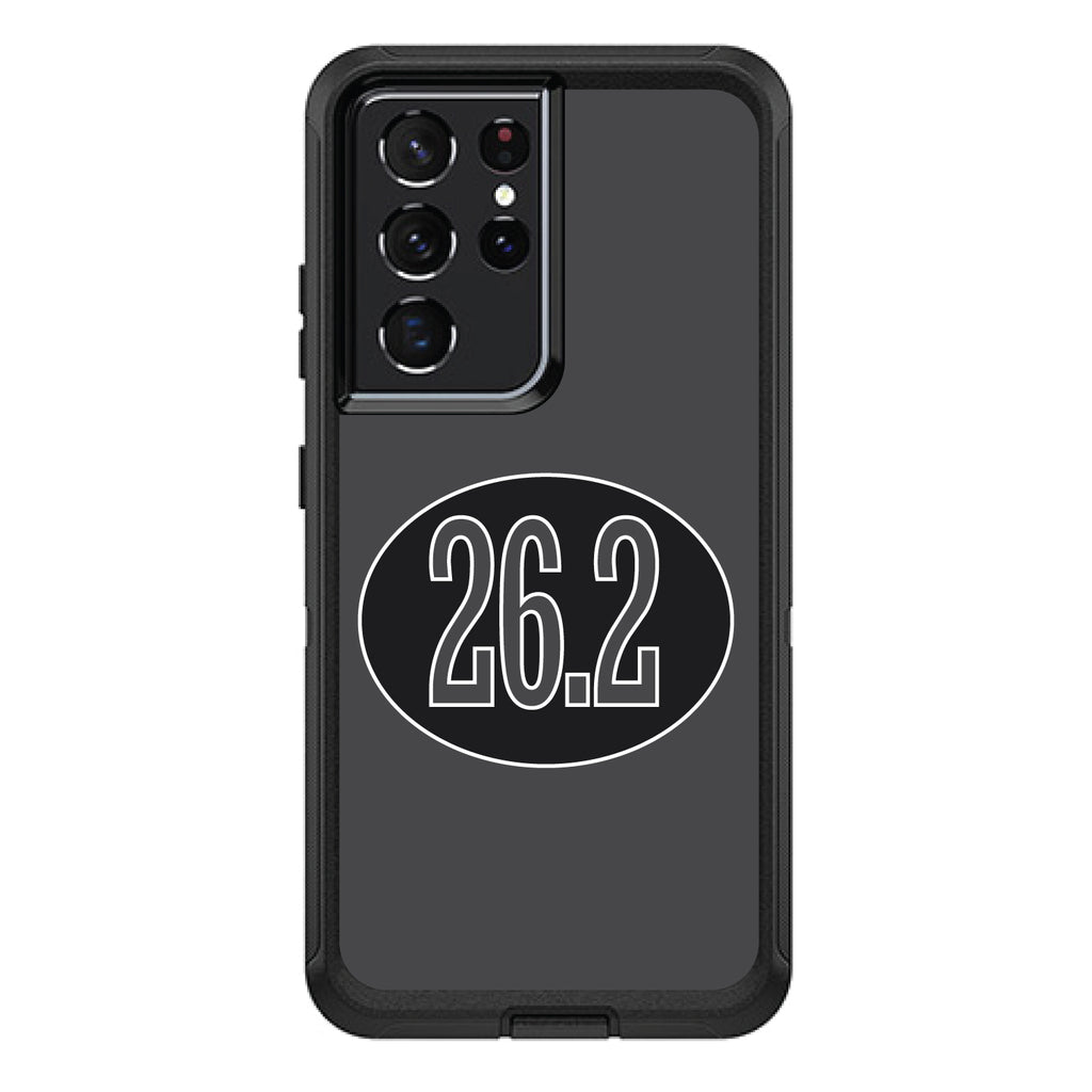 Black 26.2 Oval Marathon Run OtterBox Defender Case for iPhone & Galaxy, view 7