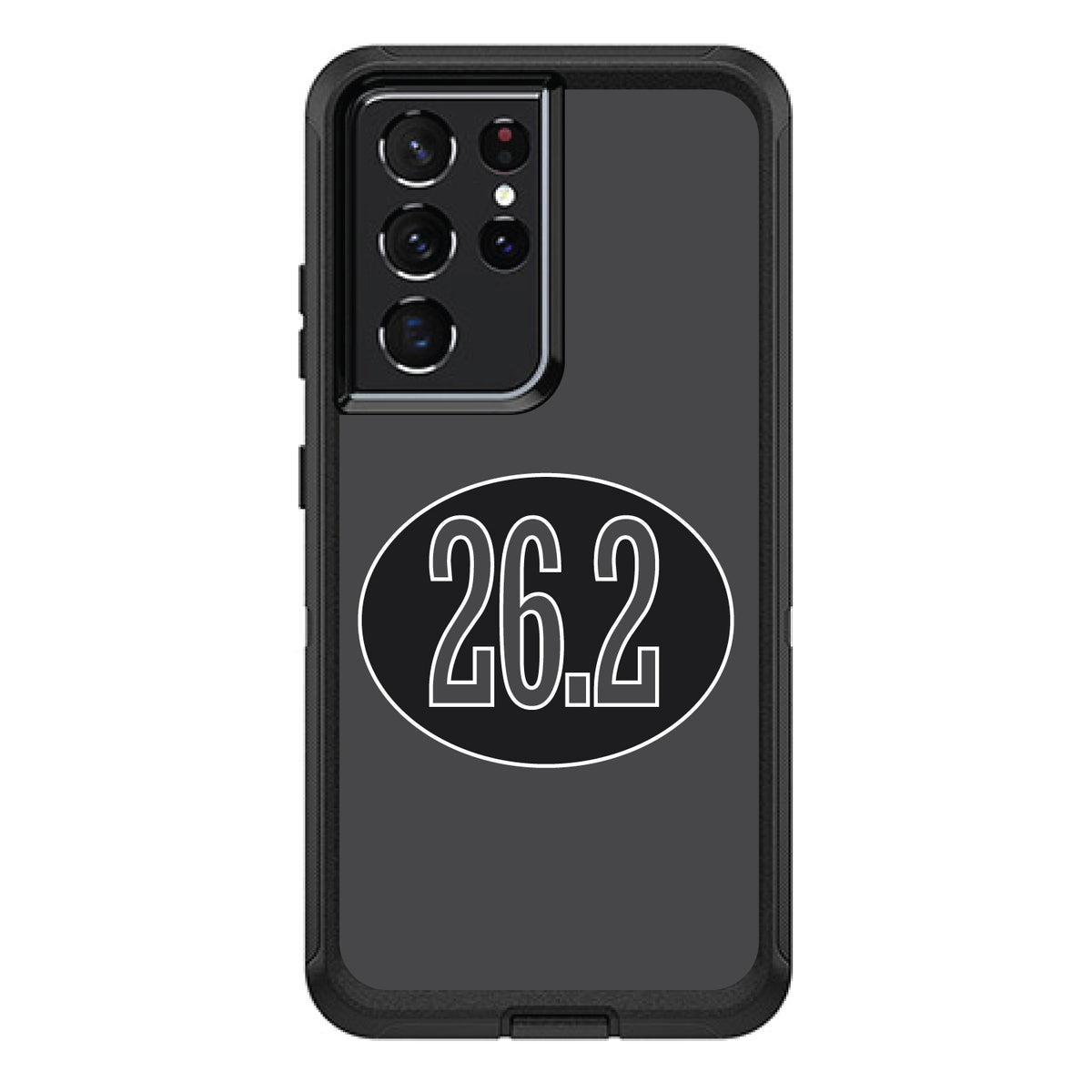 Black 26.2 Oval Marathon Run OtterBox Defender Case for iPhone & Galaxy, view 7