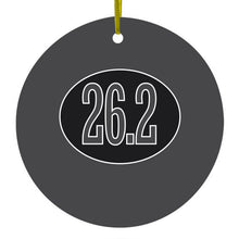 Black 26.2 Oval Marathon Run Ceramic Ornament