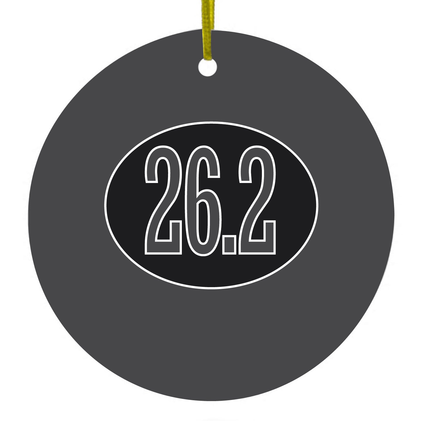 Black 26.2 Oval Marathon Run Ceramic Ornament