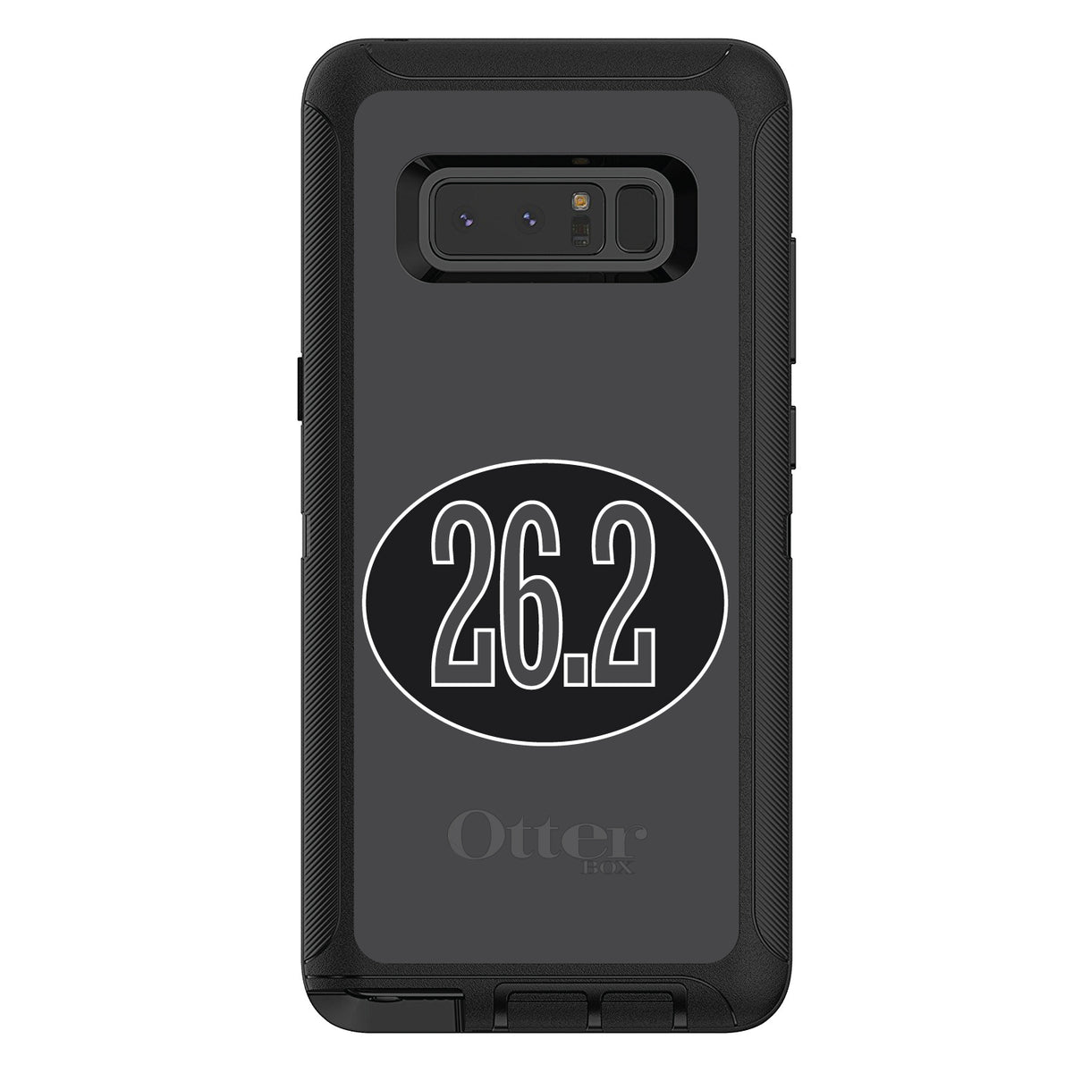 Black 26.2 Oval Marathon Run OtterBox Defender Case for iPhone & Galaxy, view 17