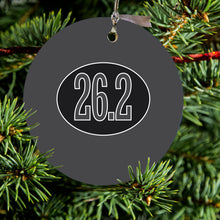 Black 26.2 Oval Marathon Run Ceramic Ornament