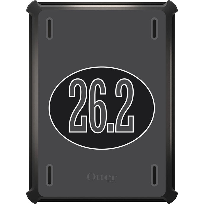 DistinctInk™ OtterBox Defender Series Case for Apple iPad / iPad Pro / iPad Air / iPad Mini - Black 26.2 Oval Marathon Run
