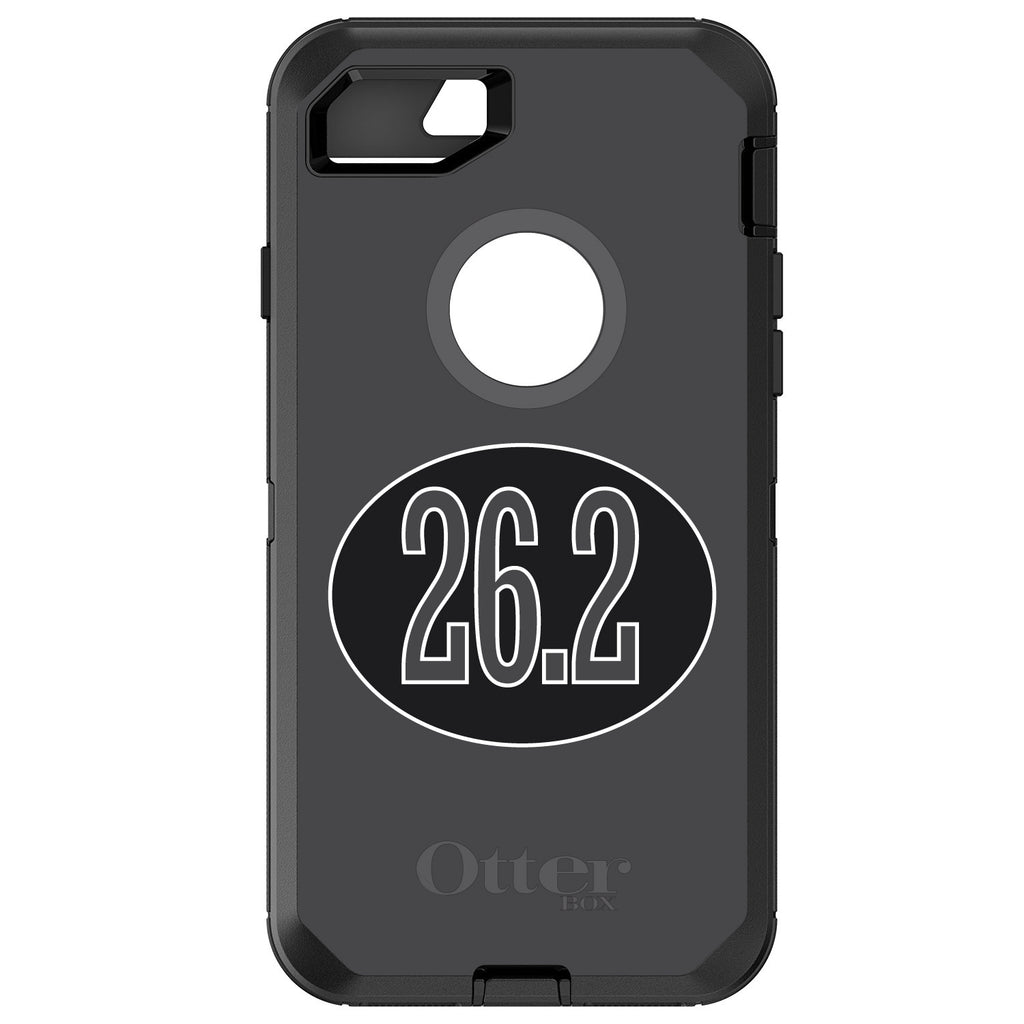 Black 26.2 Oval Marathon Run OtterBox Defender Case for iPhone & Galaxy