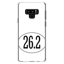 DistinctInk® Clear Shockproof Hybrid Case for Apple iPhone / Samsung Galaxy / Google Pixel - White 26.2 Oval Marathon Run