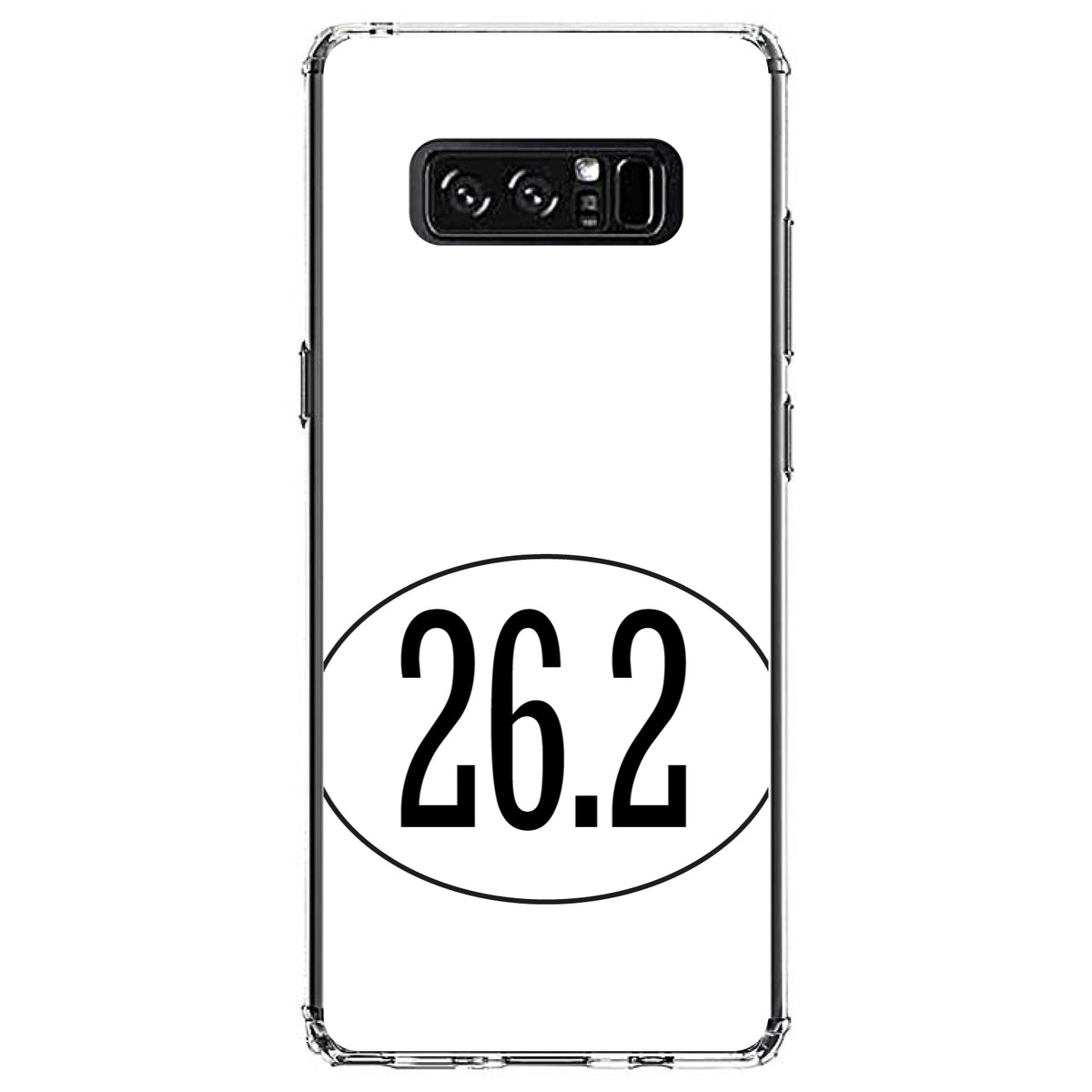 White 26.2 Oval Marathon Run Clear Shockproof iPhone Case, view 12