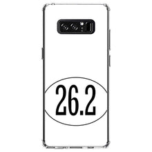 DistinctInk® Clear Shockproof Hybrid Case for Apple iPhone / Samsung Galaxy / Google Pixel - White 26.2 Oval Marathon Run