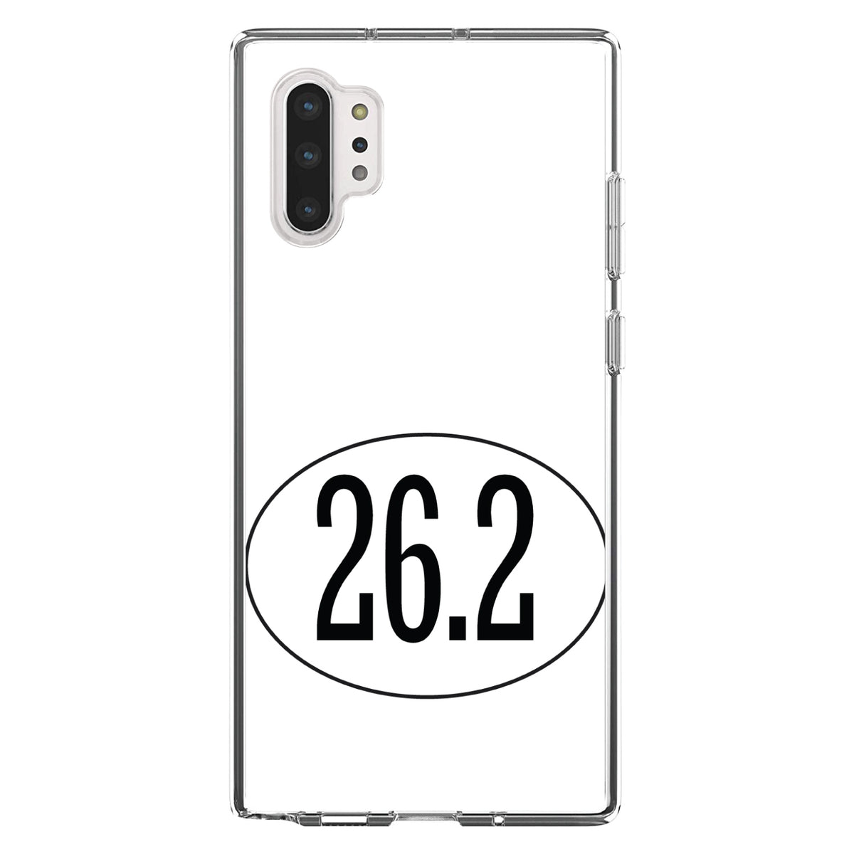 White 26.2 Oval Marathon Run Clear Shockproof iPhone Case, view 10