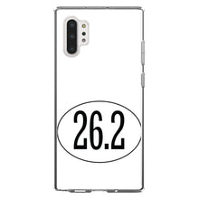DistinctInk® Clear Shockproof Hybrid Case for Apple iPhone / Samsung Galaxy / Google Pixel - White 26.2 Oval Marathon Run