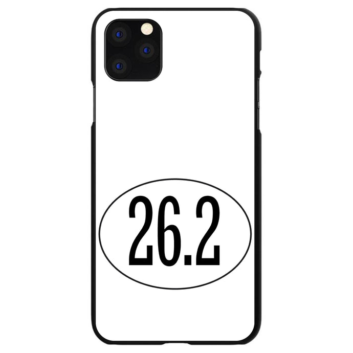 DistinctInk® Hard Plastic Snap-On Case for Apple iPhone or Samsung Galaxy - White 26.2 Oval Marathon Run