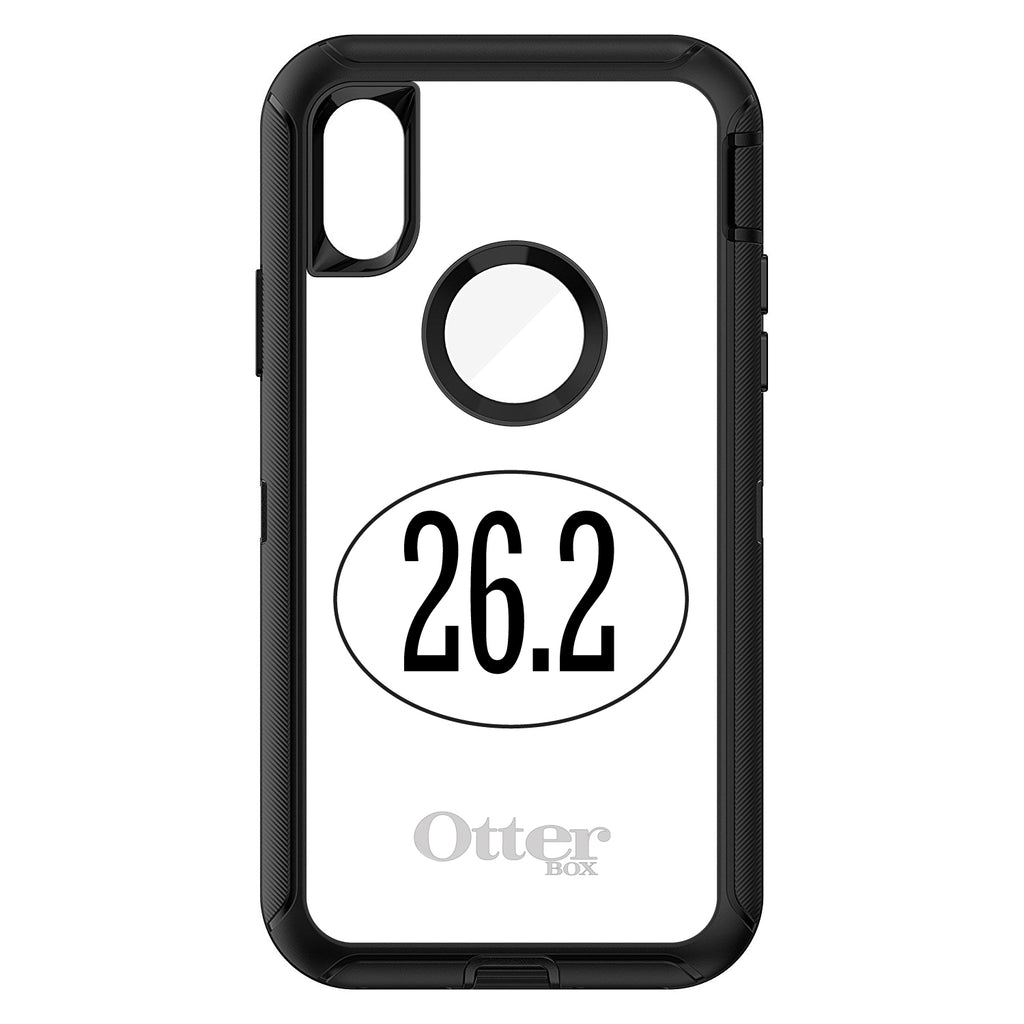 White 26.2 Oval Marathon Run OtterBox Defender Case for iPhone & Galaxy, view 3