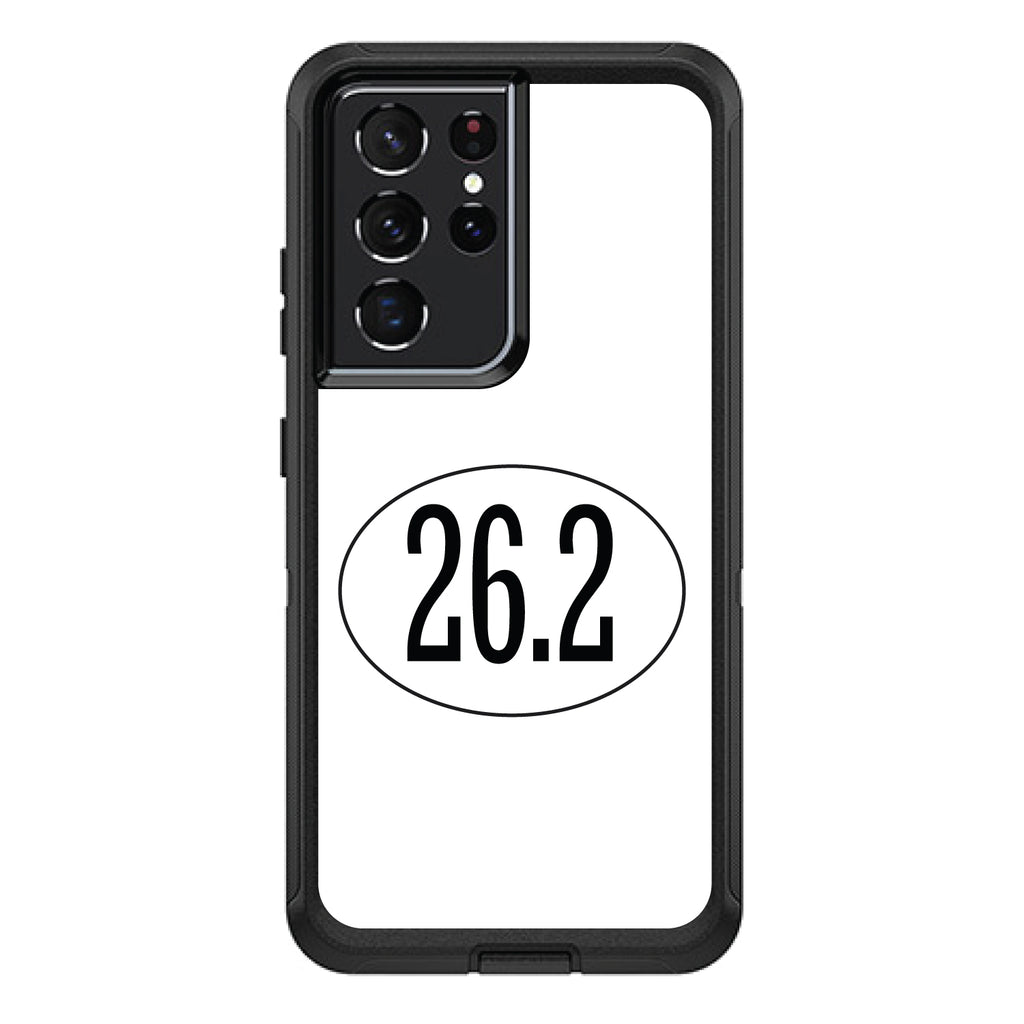 White 26.2 Oval Marathon Run OtterBox Defender Case for iPhone & Galaxy, view 7