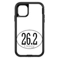 White 26.2 Oval Marathon Run OtterBox Defender Case for iPhone & Galaxy, view 2