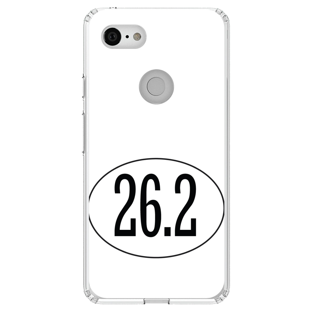 White 26.2 Oval Marathon Run Clear Shockproof iPhone Case, view 22