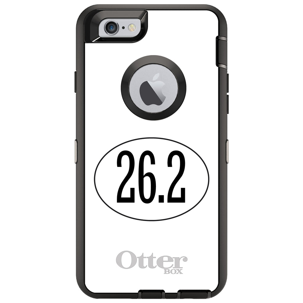 White 26.2 Oval Marathon Run OtterBox Defender Case for iPhone & Galaxy, view 4