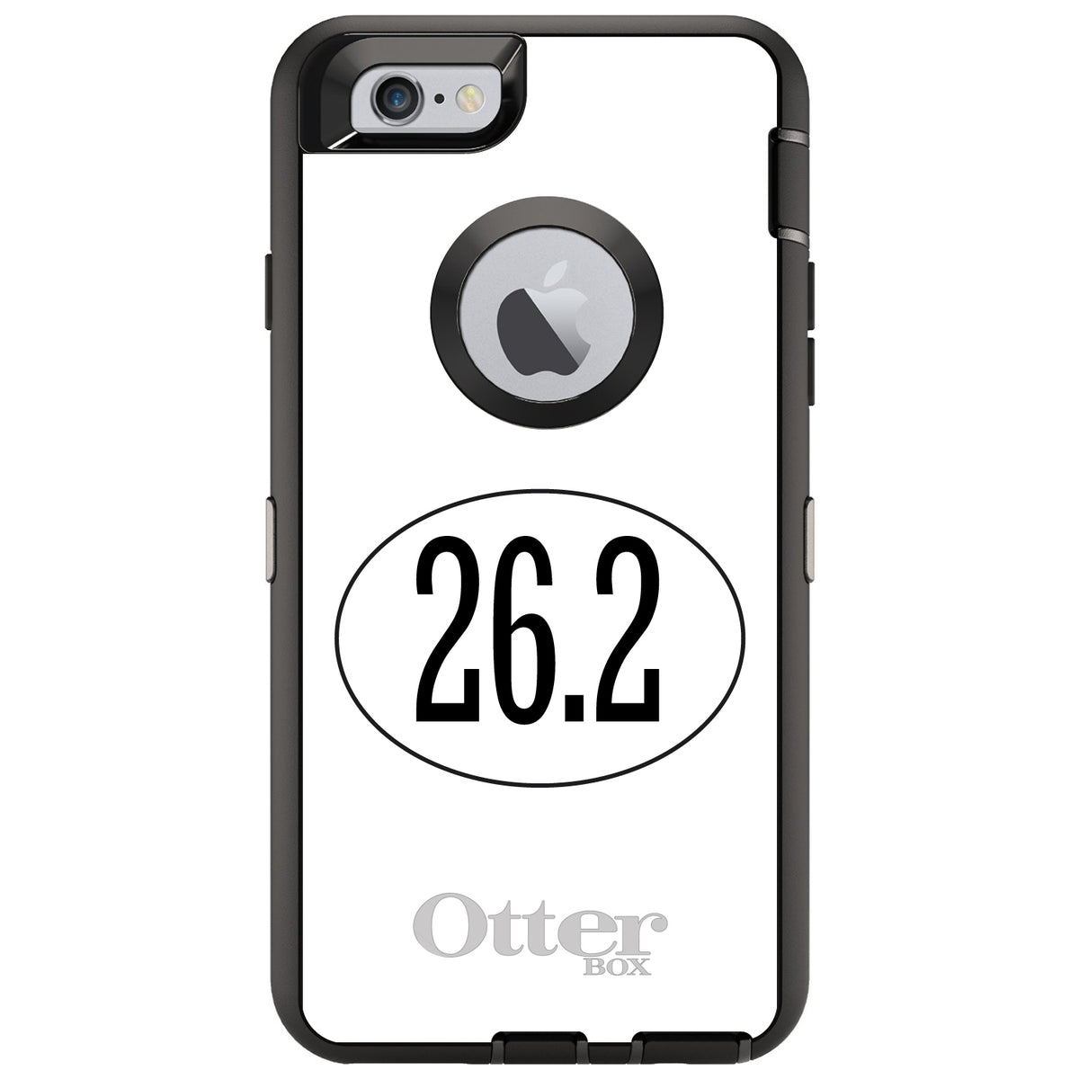 White 26.2 Oval Marathon Run OtterBox Defender Case for iPhone & Galaxy, view 4
