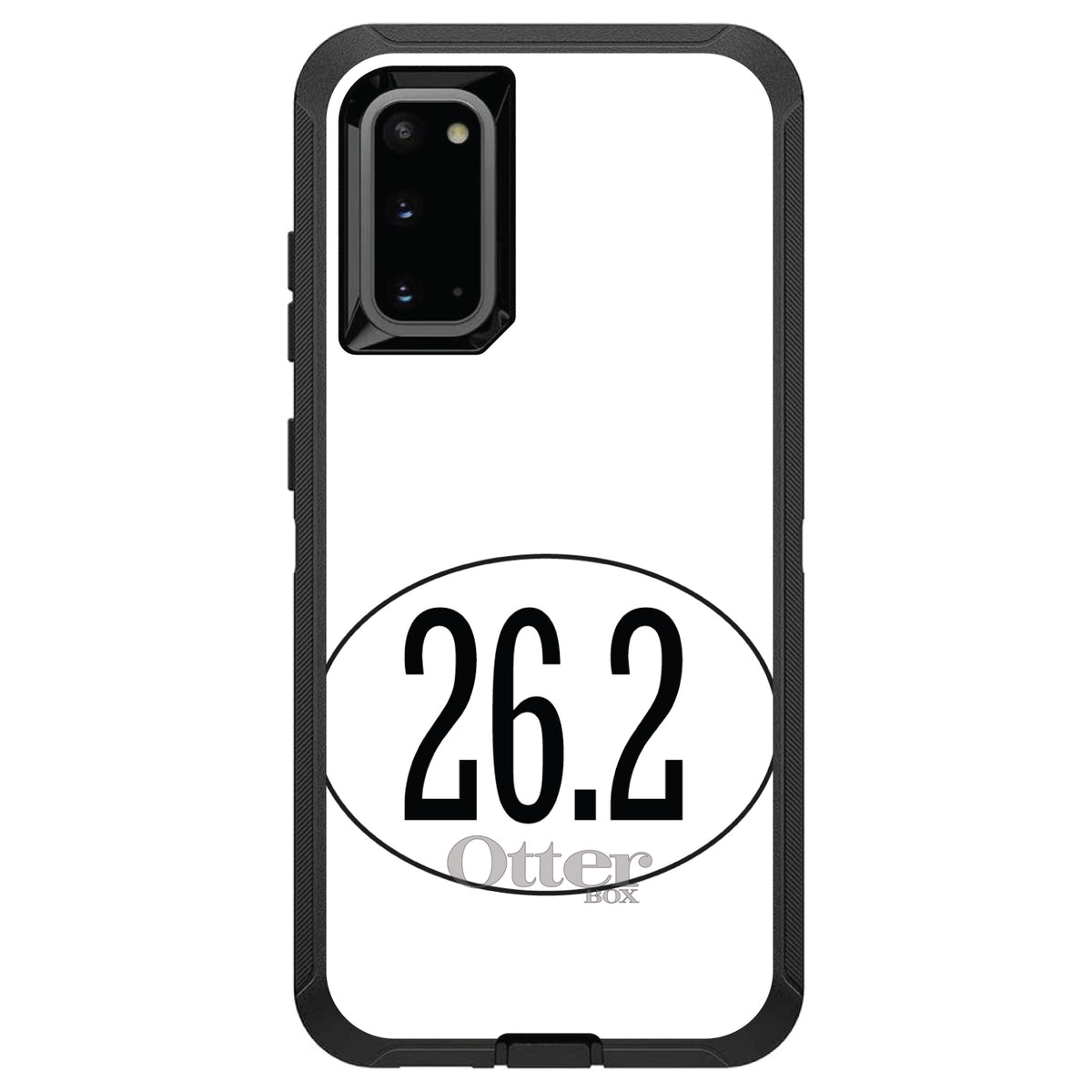 White 26.2 Oval Marathon Run OtterBox Defender Case for iPhone & Galaxy, view 8