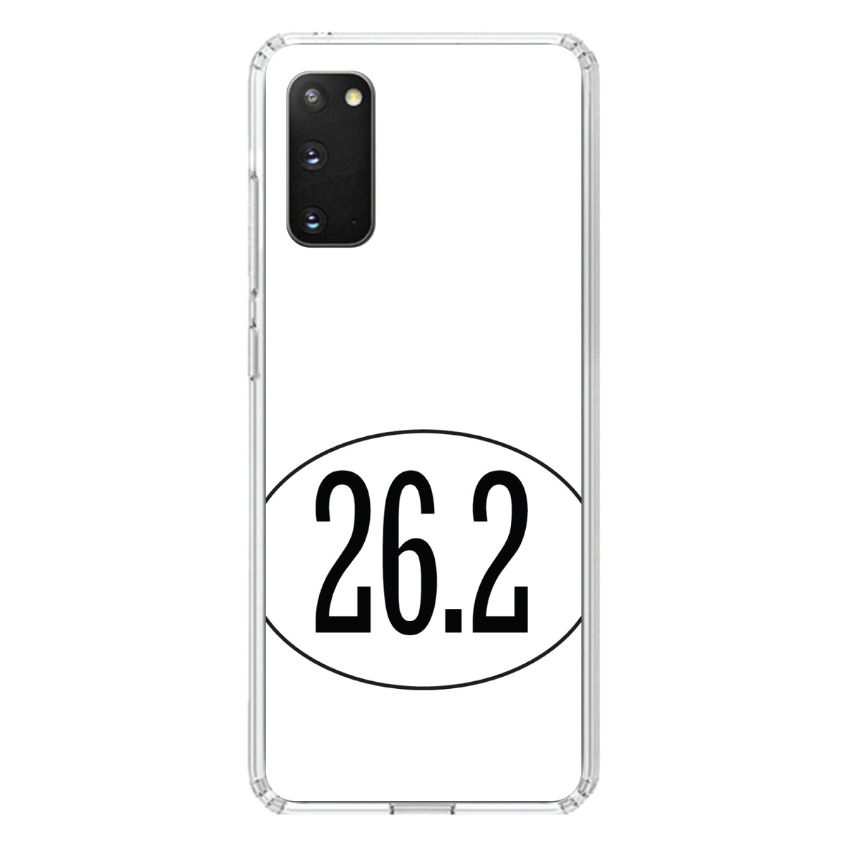 White 26.2 Oval Marathon Run Clear Shockproof iPhone Case, view 14