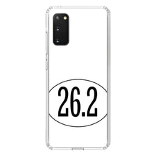 DistinctInk® Clear Shockproof Hybrid Case for Apple iPhone / Samsung Galaxy / Google Pixel - White 26.2 Oval Marathon Run