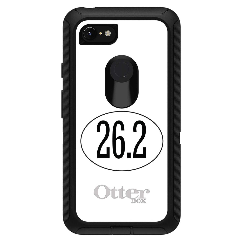 White 26.2 Oval Marathon Run OtterBox Defender Case for iPhone & Galaxy, view 18