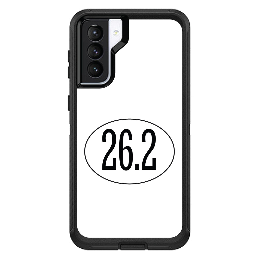 White 26.2 Oval Marathon Run OtterBox Defender Case for iPhone & Galaxy, view 5