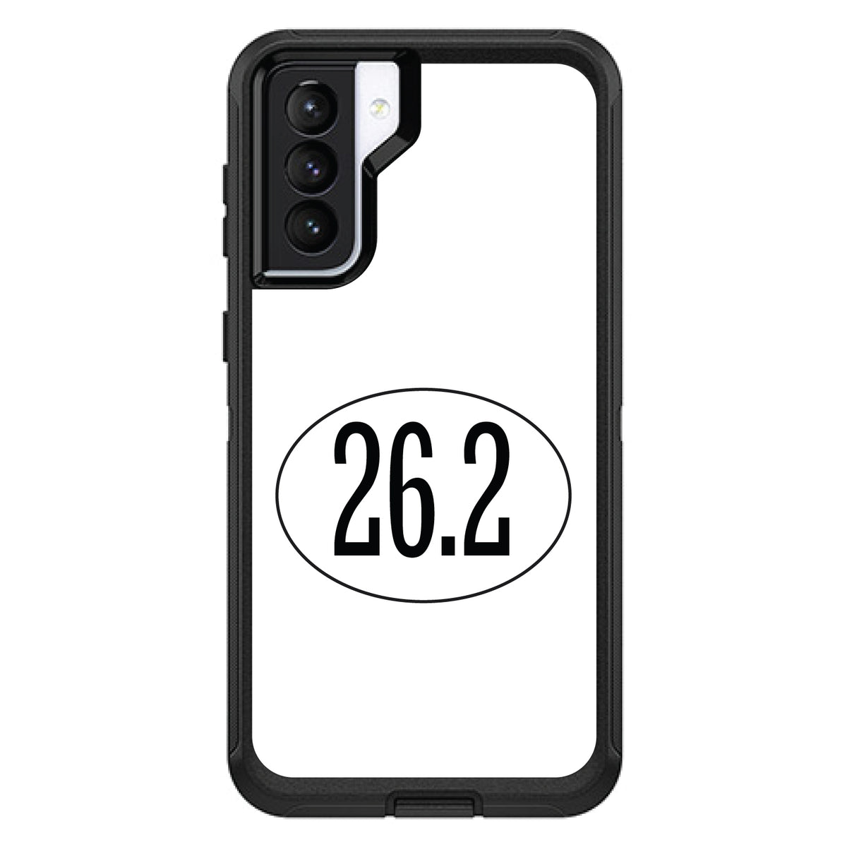 White 26.2 Oval Marathon Run OtterBox Defender Case for iPhone & Galaxy, view 5