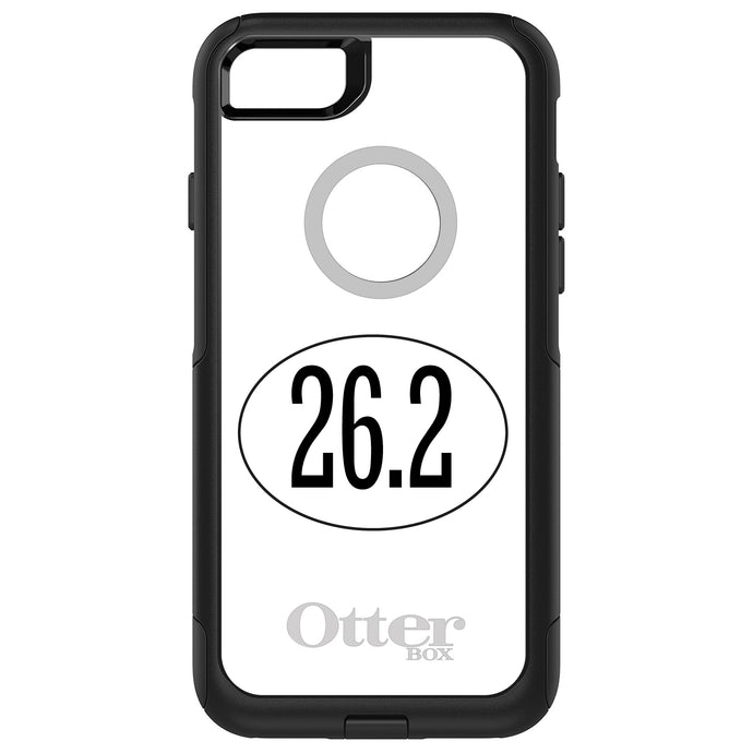 DistinctInk OtterBox Commuter Series Case for Apple iPhone or Samsung Galaxy - White 26.2 Oval Marathon Run