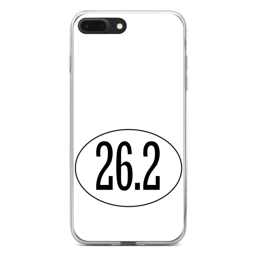 White 26.2 Oval Marathon Run Clear Shockproof iPhone Case, view 6