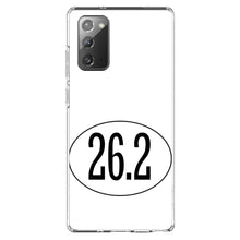 DistinctInk® Clear Shockproof Hybrid Case for Apple iPhone / Samsung Galaxy / Google Pixel - White 26.2 Oval Marathon Run