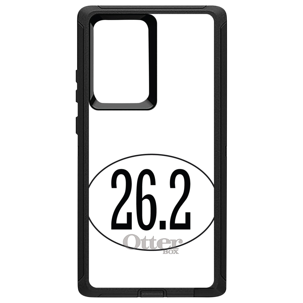 White 26.2 Oval Marathon Run OtterBox Defender Case for iPhone & Galaxy, view 13