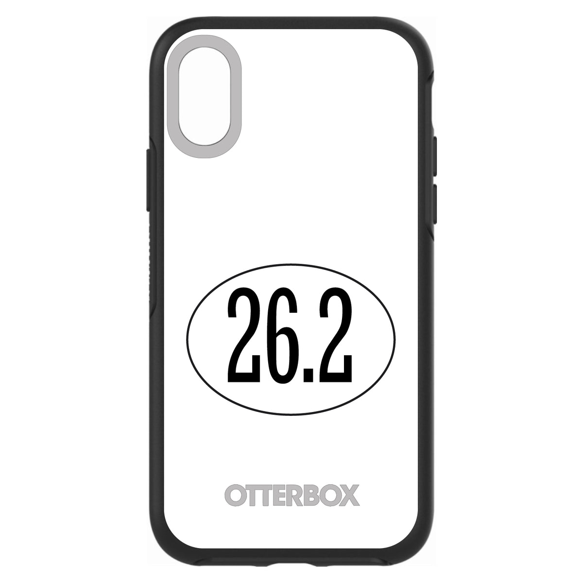 White 26.2 Oval Marathon Run OtterBox Symmetry Case for iPhone & Galaxy, view 4