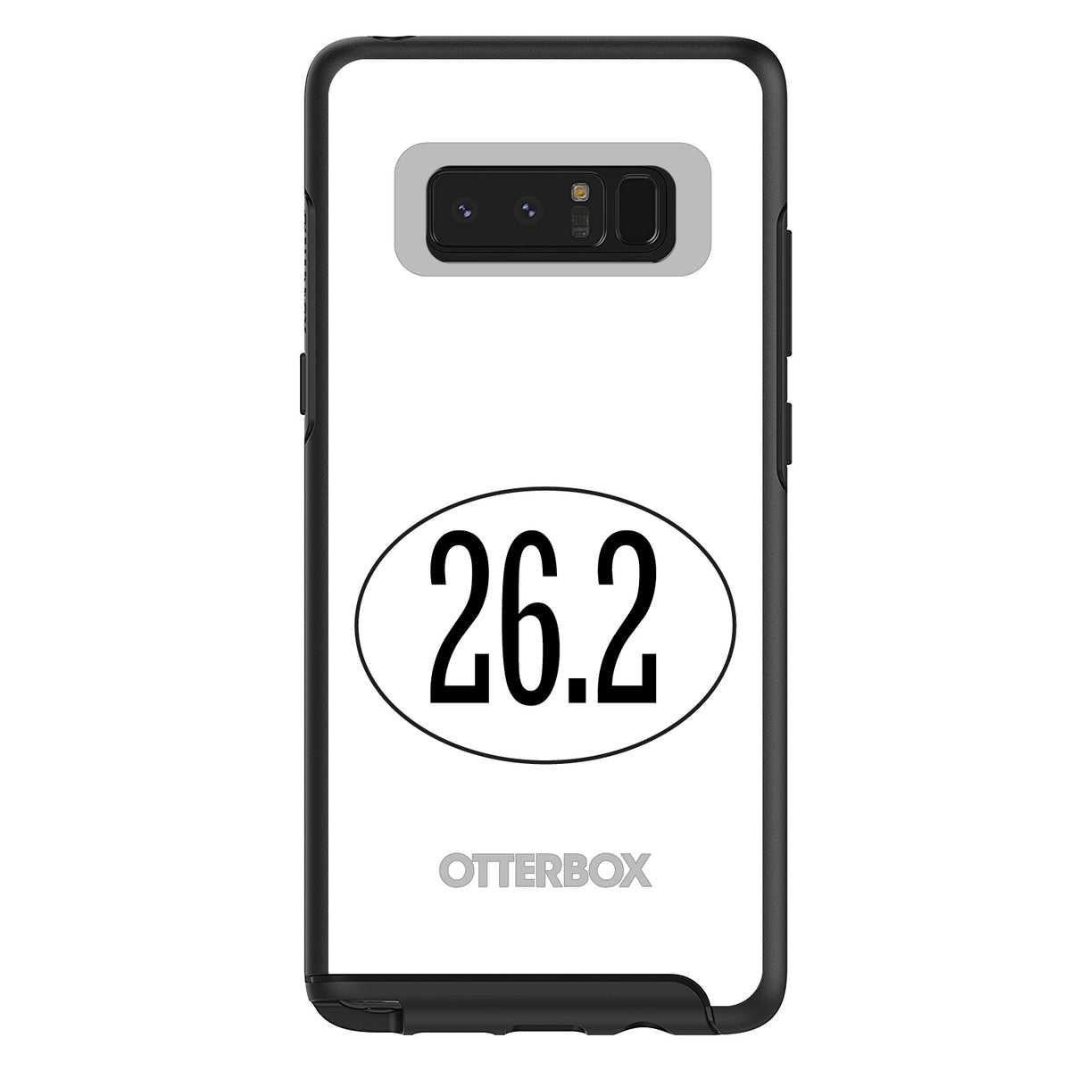 White 26.2 Oval Marathon Run OtterBox Symmetry Case for iPhone & Galaxy, view 14