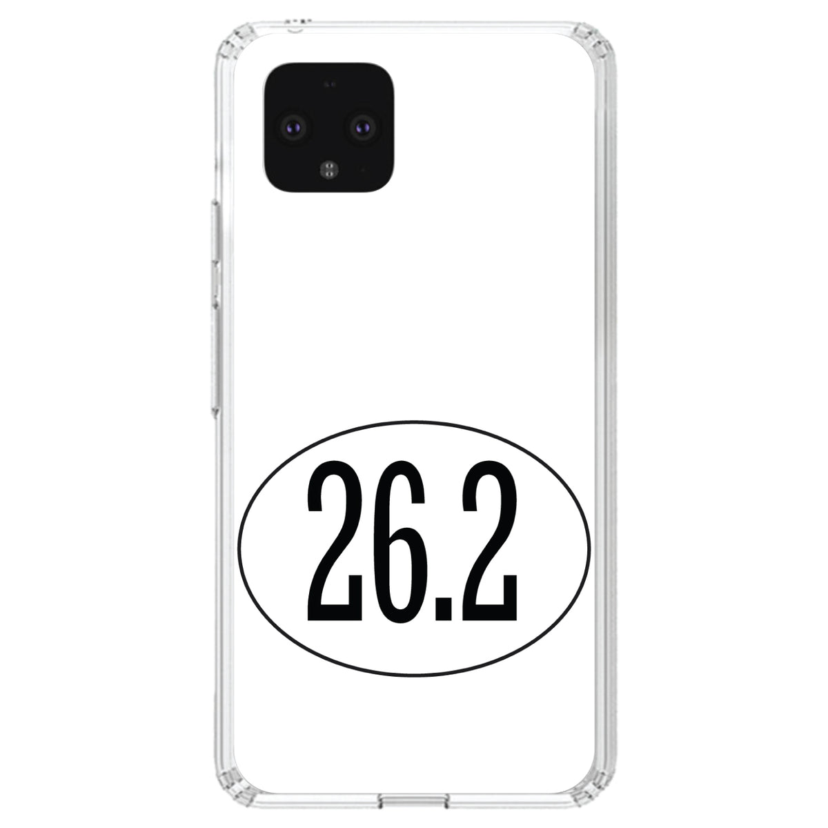 White 26.2 Oval Marathon Run Clear Shockproof iPhone Case, view 24