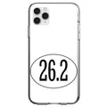 White 26.2 Oval Marathon Run Clear Shockproof iPhone Case