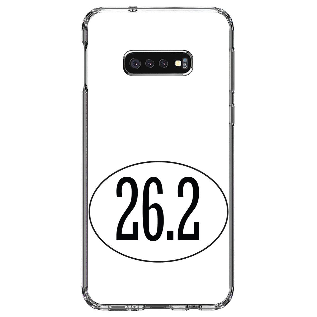 White 26.2 Oval Marathon Run Clear Shockproof iPhone Case, view 18