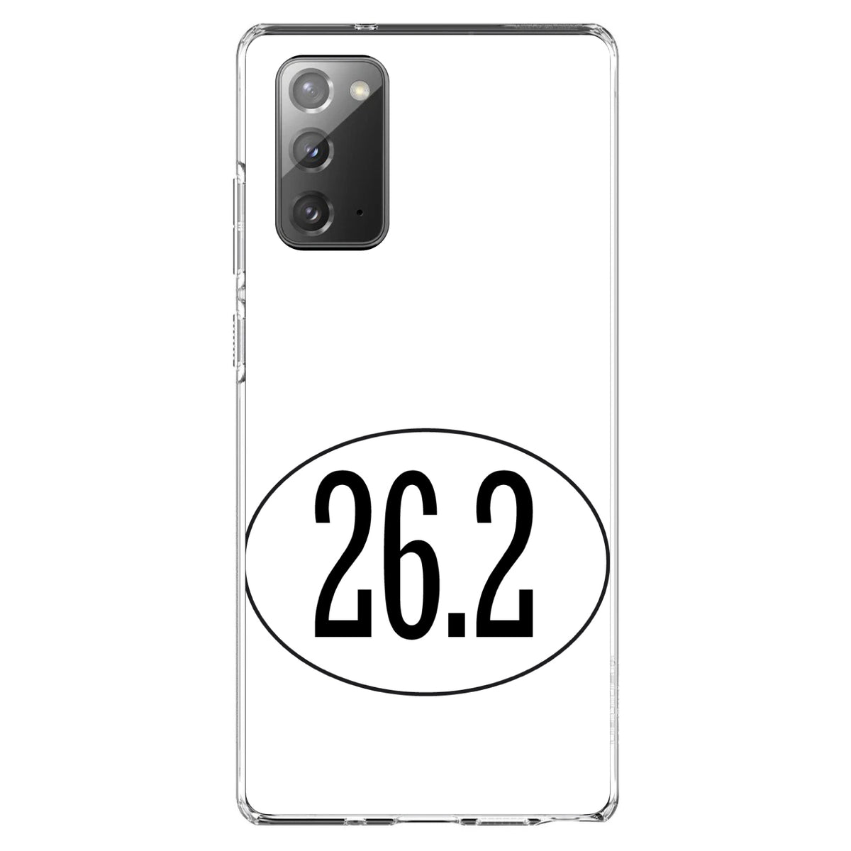 White 26.2 Oval Marathon Run Clear Shockproof iPhone Case, view 7