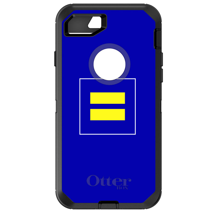 DistinctInk™ OtterBox Defender Series Case for Apple iPhone / Samsung Galaxy / Google Pixel - Blue Yellow Equality Symbol
