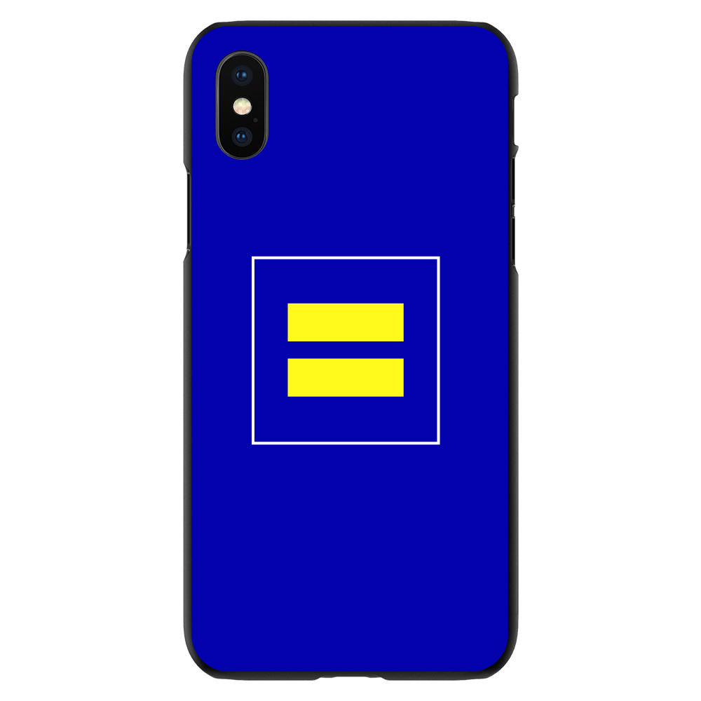 DistinctInk® Hard Plastic Snap-On Case for Apple iPhone or Samsung Galaxy - Blue Yellow Equality Symbol
