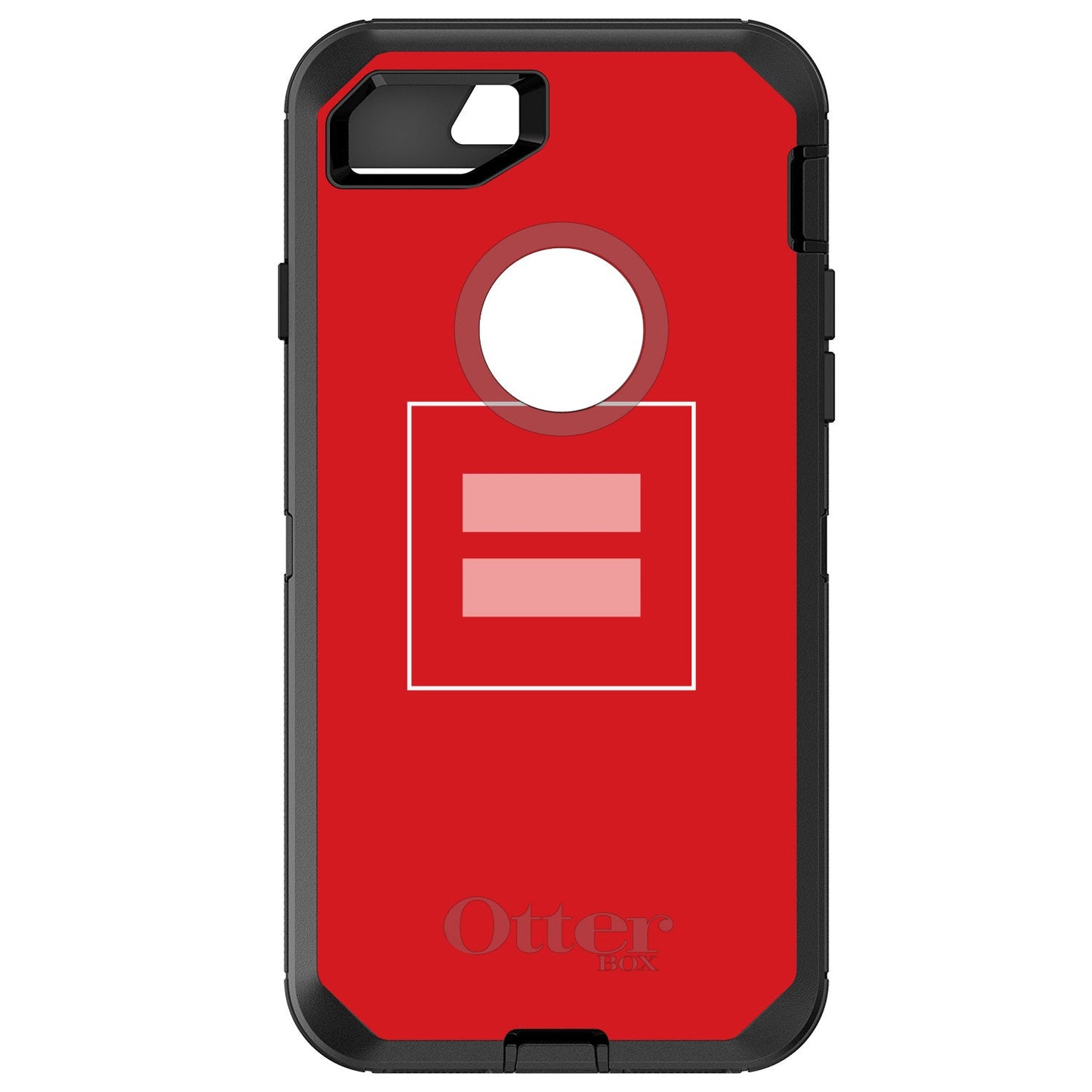 DistinctInk™ OtterBox Defender Series Case for Apple iPhone / Samsung Galaxy / Google Pixel - Red Pink Equality Symbol