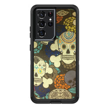 DistinctInk™ OtterBox Defender Series Case for Apple iPhone / Samsung Galaxy / Google Pixel - Sugar Skulls Green Orange