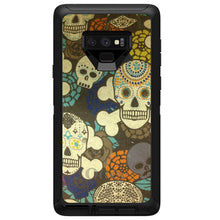 DistinctInk™ OtterBox Defender Series Case for Apple iPhone / Samsung Galaxy / Google Pixel - Sugar Skulls Green Orange