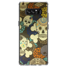 DistinctInk® Clear Shockproof Hybrid Case for Apple iPhone / Samsung Galaxy / Google Pixel - Sugar Skulls Green Orange