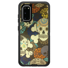 DistinctInk™ OtterBox Defender Series Case for Apple iPhone / Samsung Galaxy / Google Pixel - Sugar Skulls Green Orange