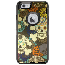 DistinctInk™ OtterBox Defender Series Case for Apple iPhone / Samsung Galaxy / Google Pixel - Sugar Skulls Green Orange