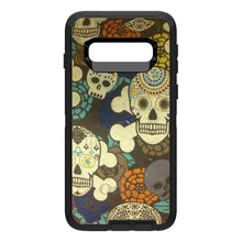 DistinctInk™ OtterBox Defender Series Case for Apple iPhone / Samsung Galaxy / Google Pixel - Sugar Skulls Green Orange