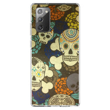 DistinctInk® Clear Shockproof Hybrid Case for Apple iPhone / Samsung Galaxy / Google Pixel - Sugar Skulls Green Orange