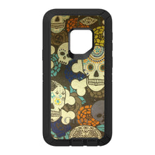 DistinctInk™ OtterBox Defender Series Case for Apple iPhone / Samsung Galaxy / Google Pixel - Sugar Skulls Green Orange