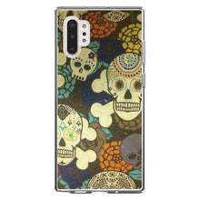 DistinctInk® Clear Shockproof Hybrid Case for Apple iPhone / Samsung Galaxy / Google Pixel - Sugar Skulls Green Orange